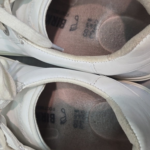 Birkenstock Women White Leather Lace Up Sneakers Shoes Sz 38/7 Regular - Picture 8 of 13